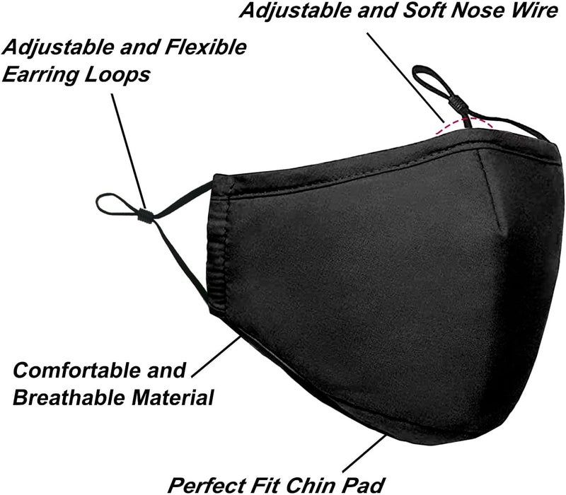 MAZJOYDAY Store Washable Reusable Cloth Face Masks for Women Men - Breathable Face Mask with Nose Wire and Filter Pocket for Adult - Image 4